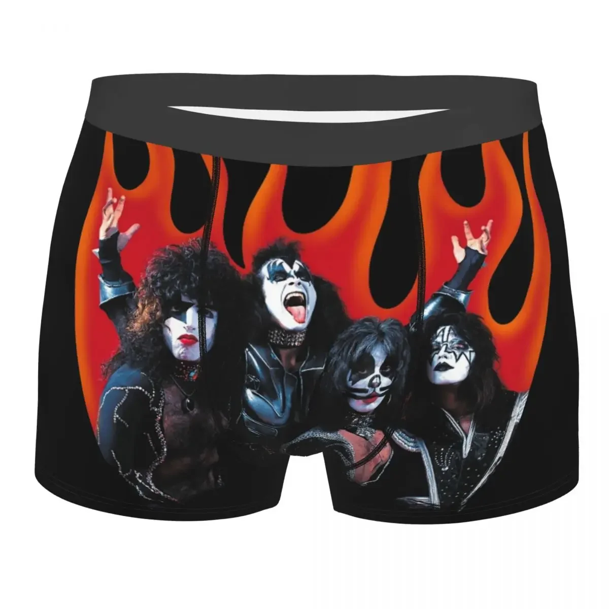 

Vintage Kiss Band Underwear Men Sexy Printed Custom Heavy Metal Rock And Roll Boxer Shorts Panties Briefs Soft Underpants