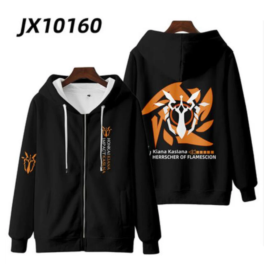 2024 Cosplay Honkai Impact 3 Kiana Kaslana Hoodie Men's Graphic Sweatshirt Poleron Hombre Boys Streetwear Clothes Tracksuit