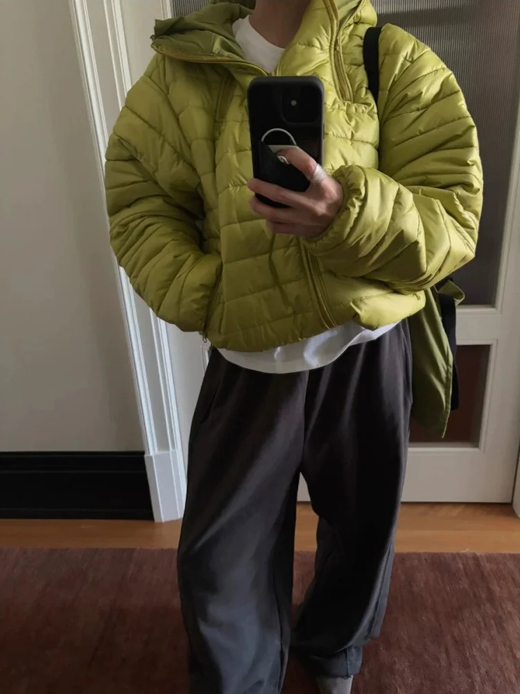 

Casual Loose Women's Cotton Jaet East Gate Baby Sauce Hooded Lightweight Puffy Color Blo Design Outerwear