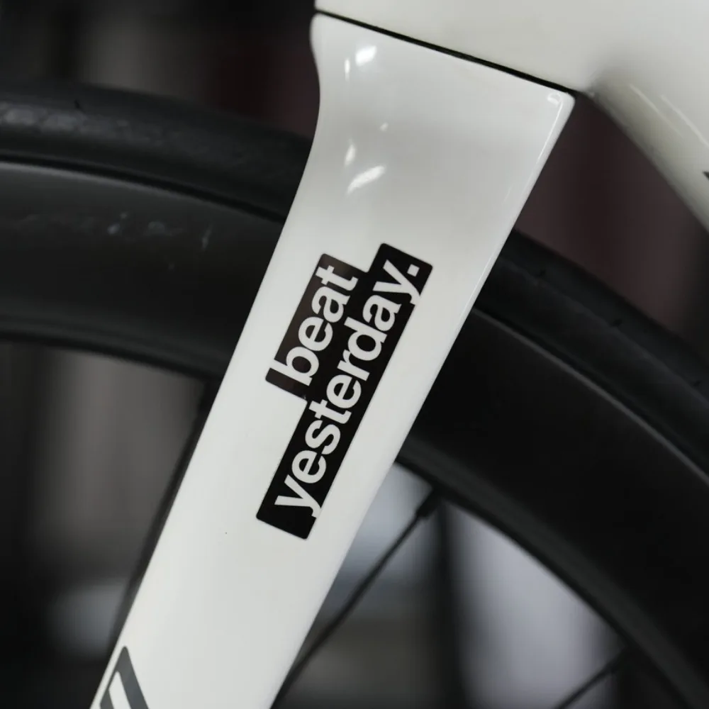 1PC Beat Yesterday Vinyl Sticker Waterproof Decal For Road MTB Bike Top Tube Frame Custom Bicycle Fashion Decoration