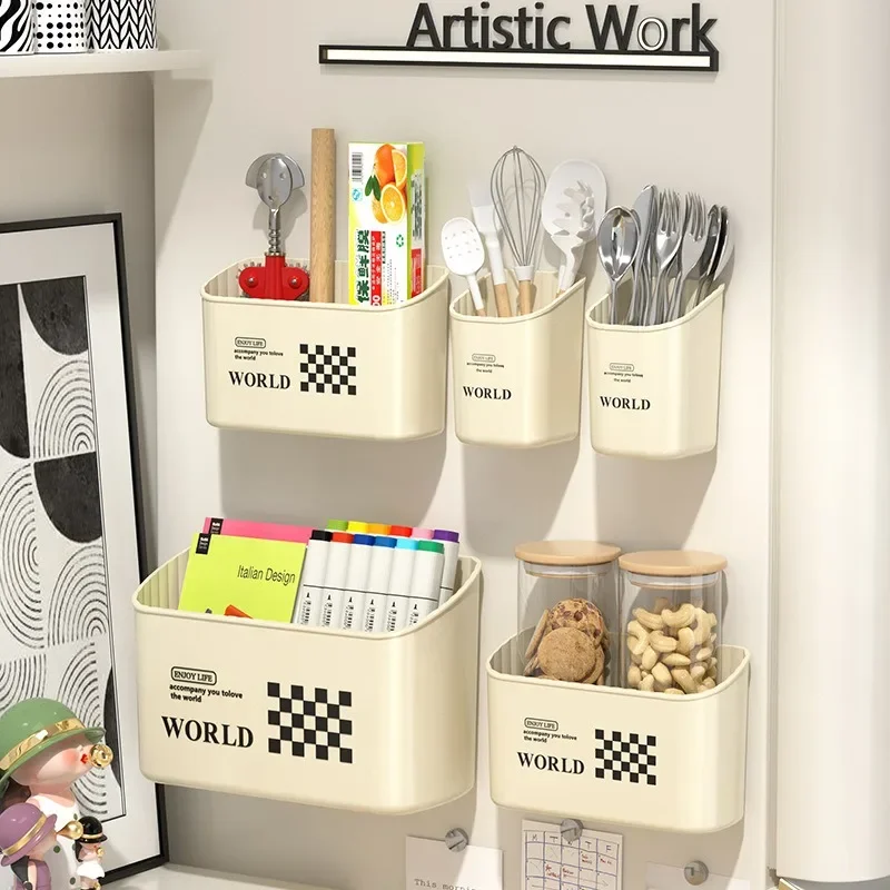 Refrigerator Magnetic Suction Multifunctional Wall Mounted Storage Box, Miscellaneous Storage Rack