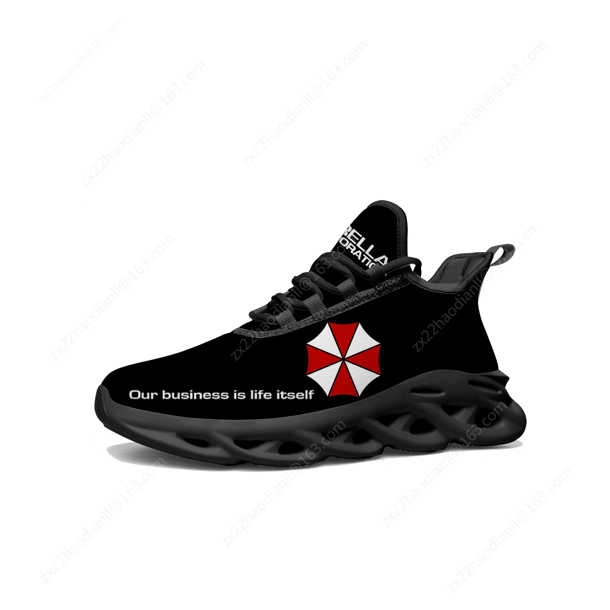 Umbrella Corporation Flats Sneakers Mens Womens Sports Shoes Zombie Horror Movie Sneaker Lace Up Mesh Footwear custom Shoe