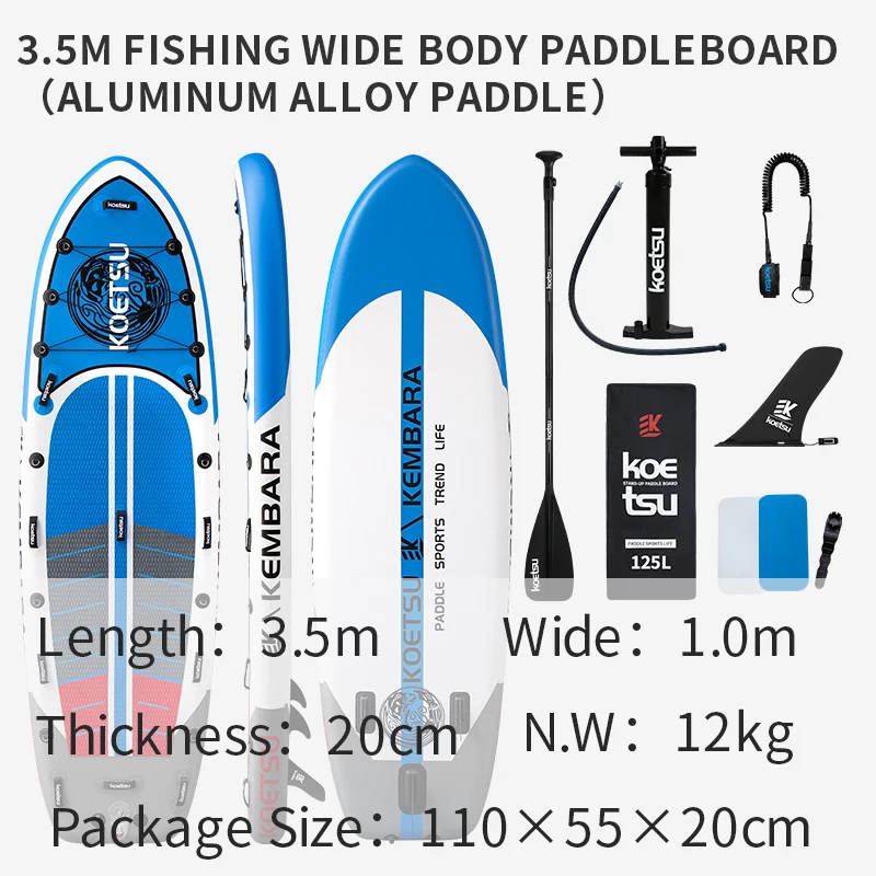 Koetsu-Tabla de Paddle inflable de cuerpo ancho para padres e hijos, Wakeboard de PVC con relleno de agua para 3 a 5 personas