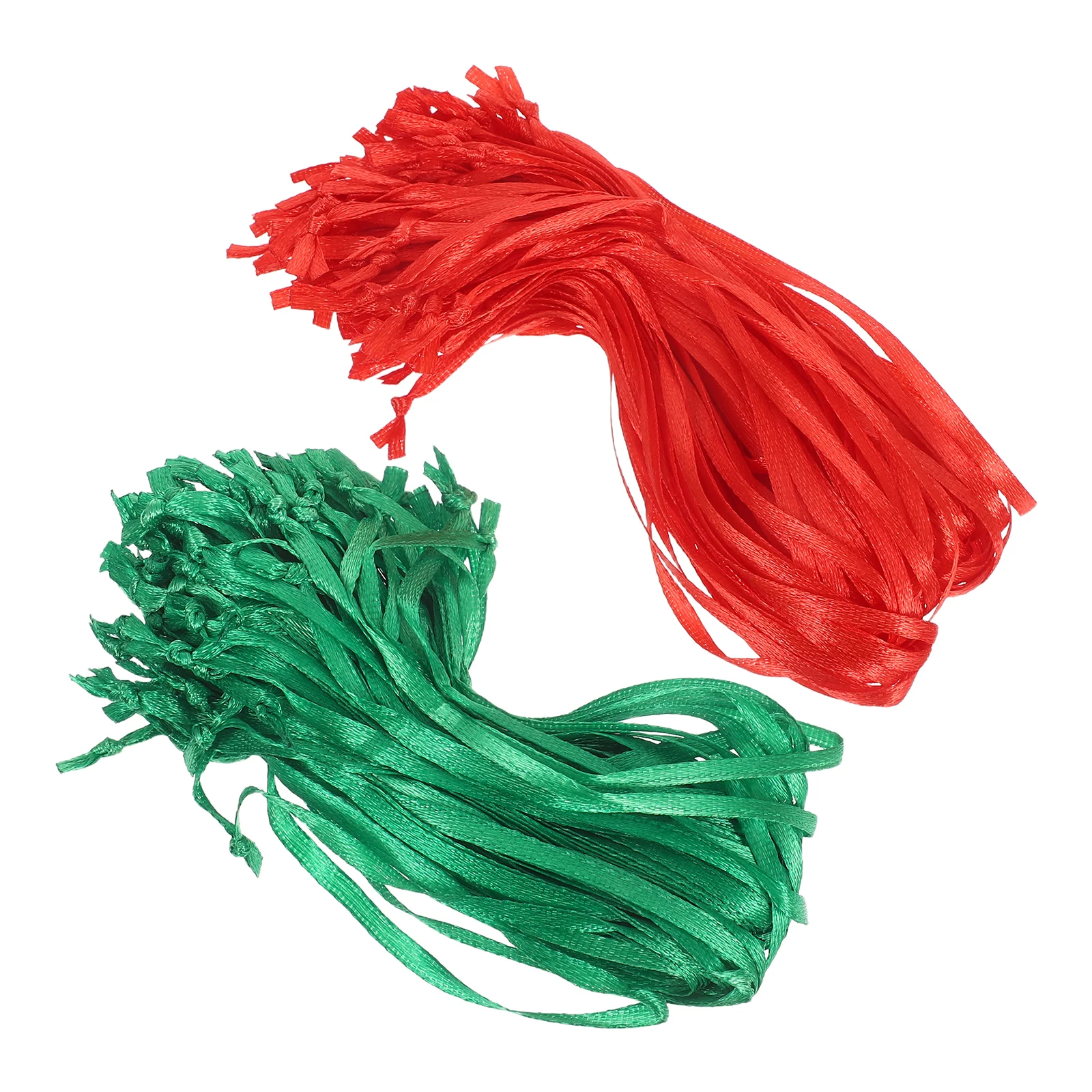 

200Pcs Ornament Hanger Strings Christmas Tree Ribbon Hooks Red Green Fade Resistant for Xmas Ornament Hanging Supplies