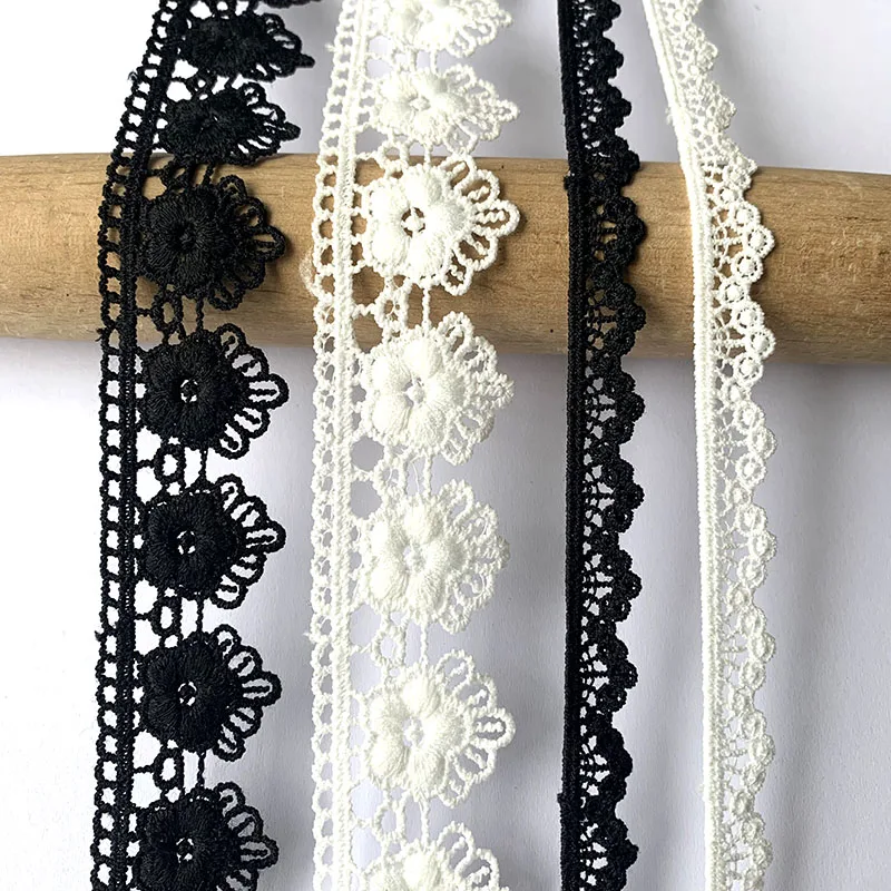 4m/157in Each pack white black lace trims handmade DIY Crafts Dress curtain flower sewing accessory Wedding Gifts Decorations