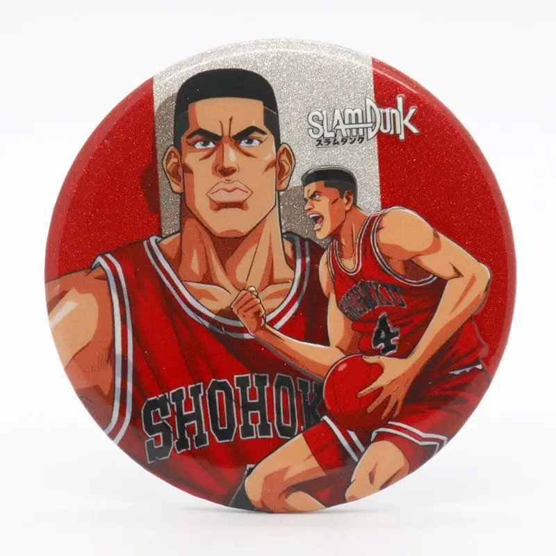 Slam Dunk Sakuragi Hanamichi Haruko Akagi Rukawa Kaede Gantungan Kunci Anime Kreatif dan Personal, Dekorasi Badge