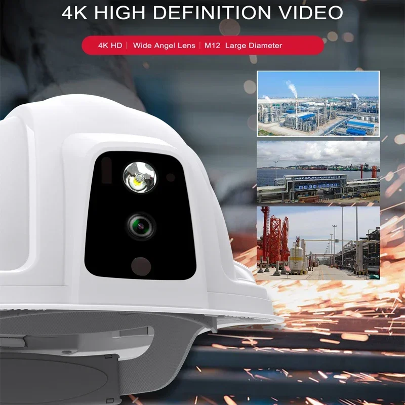 led headlight  construction safety SOS panic button 4g smart hd 1080p max helmet came
