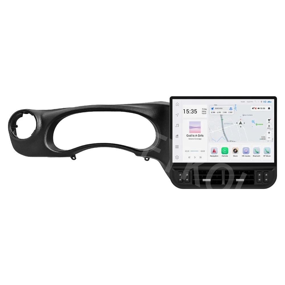 شاشة عملاقة 2K مقاس 16.8 بوصة، نظام Carplay لاسلكي، أندرويد 13، لسيارة جيب رانجلر 3 JK 2011-2017، مشغل وسائط متعددة، نظام ملاحة GPS، بلوتوث 4G، راديو FM DSP
