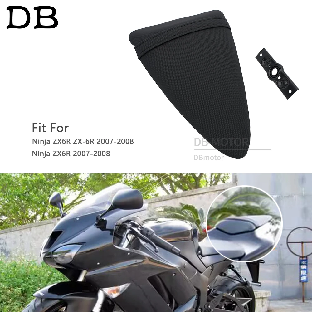 Motorcycle Soft Rear Cushion Passenger Pillion Cover Seat Fit For Kawasaki Ninja ZX6R ZX-6R 2007 2008