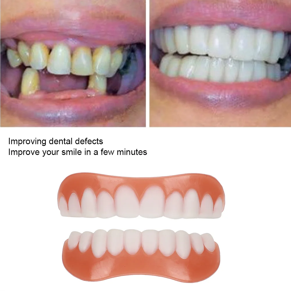 Silicone Smile denti bretelle finte riparazione dei denti strumenti sbiancanti impiallacciature dentali protesi rimovibile cura della bellezza orale accessorio dentale