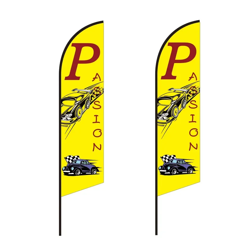 High Quality Beach Flag Banner Teardrop Design Outdoor Advertising Feather Flag Logo Digital Printing Promotion Gift