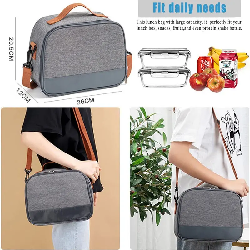 Portable Lunch Bag Thermal Insulated Lunch Box Tote Cooler Handbag Bento Pouch Dinner Container Outdoor Food Storage Bags