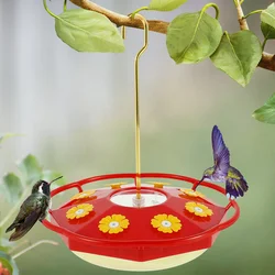 Hummingbird Feeder with 8 Feeding Hanging Bird Feeder Ant and Bee Proof Flower Shape Hummingbird Feeder for Garden Outdoor