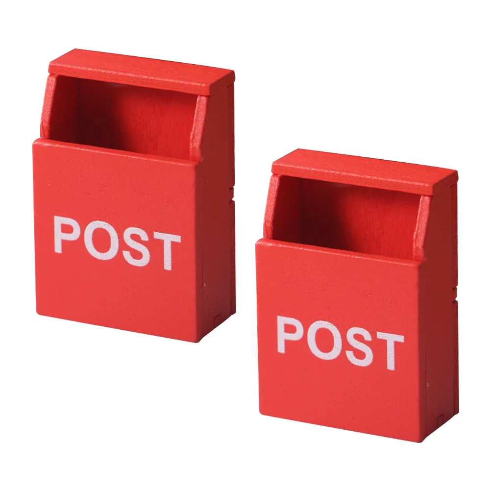 2pcs Mini House Mailbox DIY Adornment Mini Furniture Model Miniature Mailbox Mini Mailbox Miniature Furniture