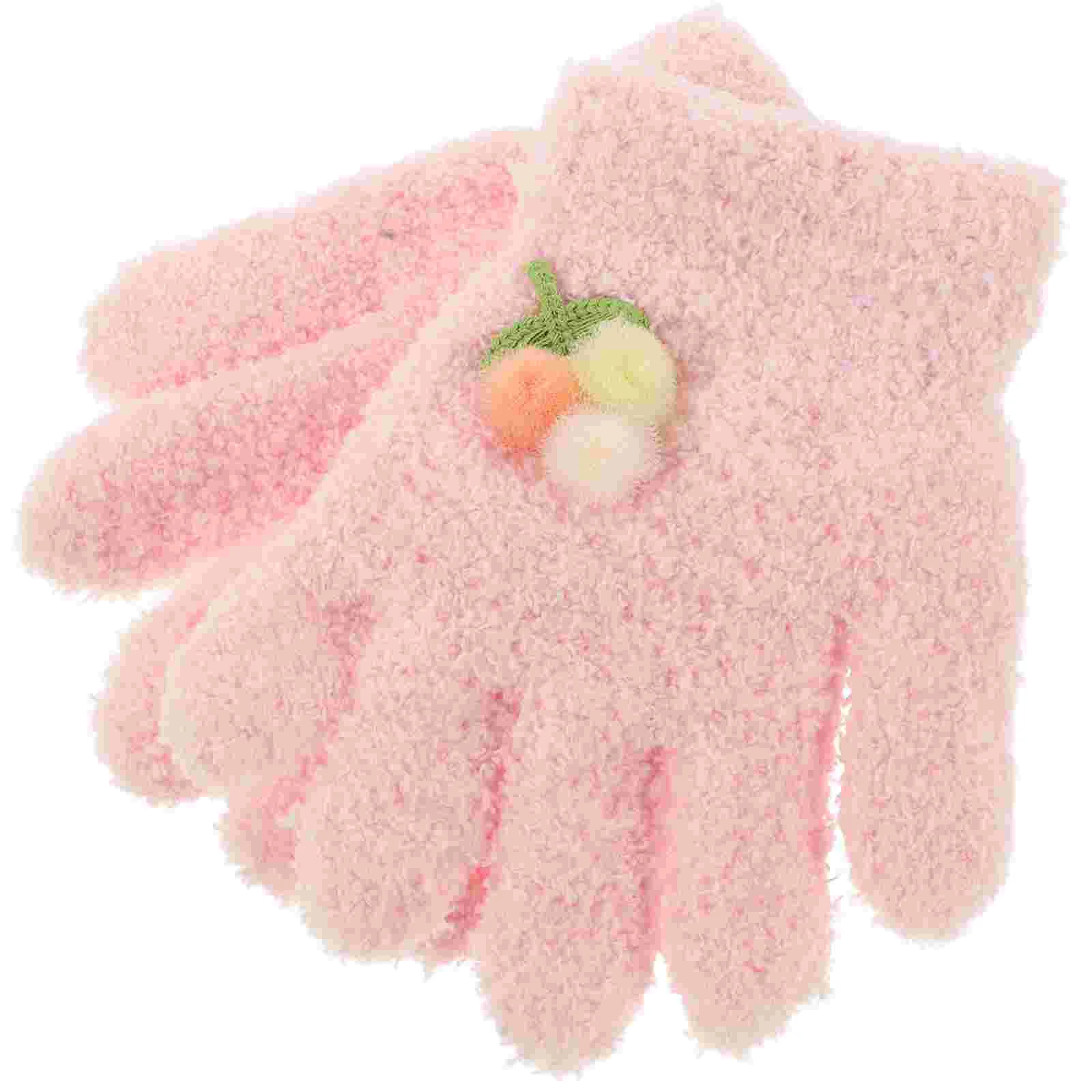 

Full Finger Keep Warm Knitted Children's Gloves Baby Girl Polyester Winter for Kids