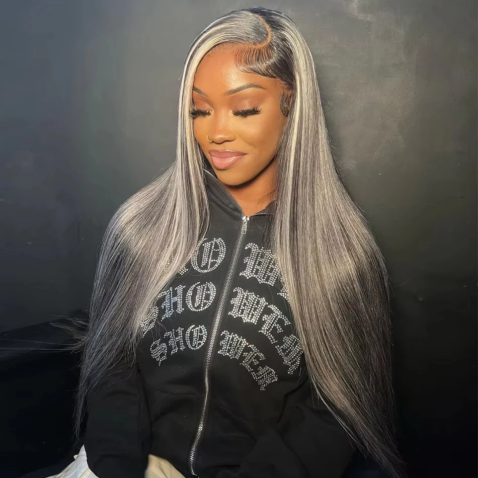 

30 Inch Silver Grey Wig Hd Human Hair Wig Straight 13x6 13x4 Transparent Lace Front Human Hair Wigs Straight Brazilian For Women