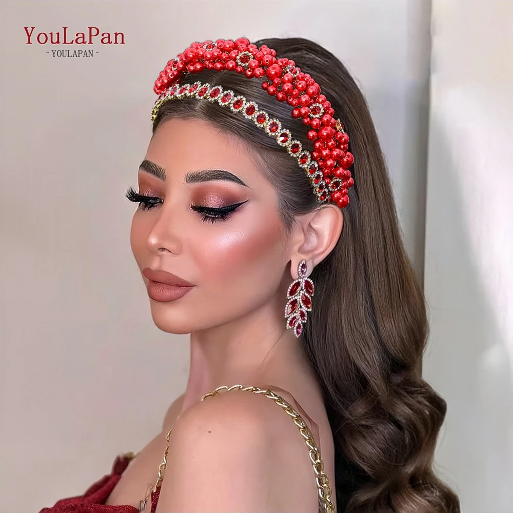 

Youlapan Elegant Bride Pearl Head Hoop Handmade Wedding Headpiece Bridal Headwear Fashion Banquet Party Hair Accessories HP939
