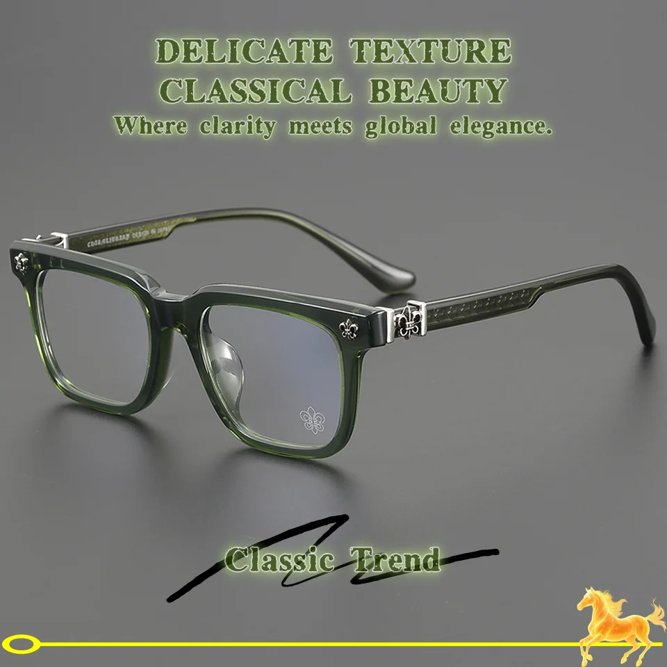 

2026 New Fashion High-end Brand Classic Square Men's Acetate Luxury Eyeglass frame Casual Daily Retro Decoration Women's Glasses