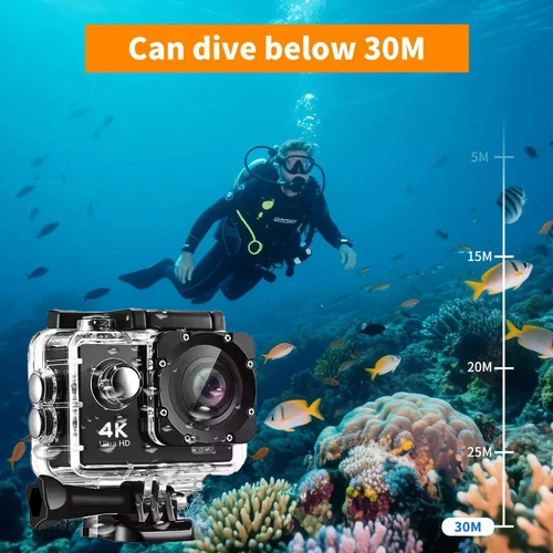 Imagen 2 del producto Cámara de acción 4K WiFi 2,0 pulgadas grabación de vídeo 30M impermeable bicicletas motocicletas pantalla táctil 140 °   Cámaras deportivas gran angular