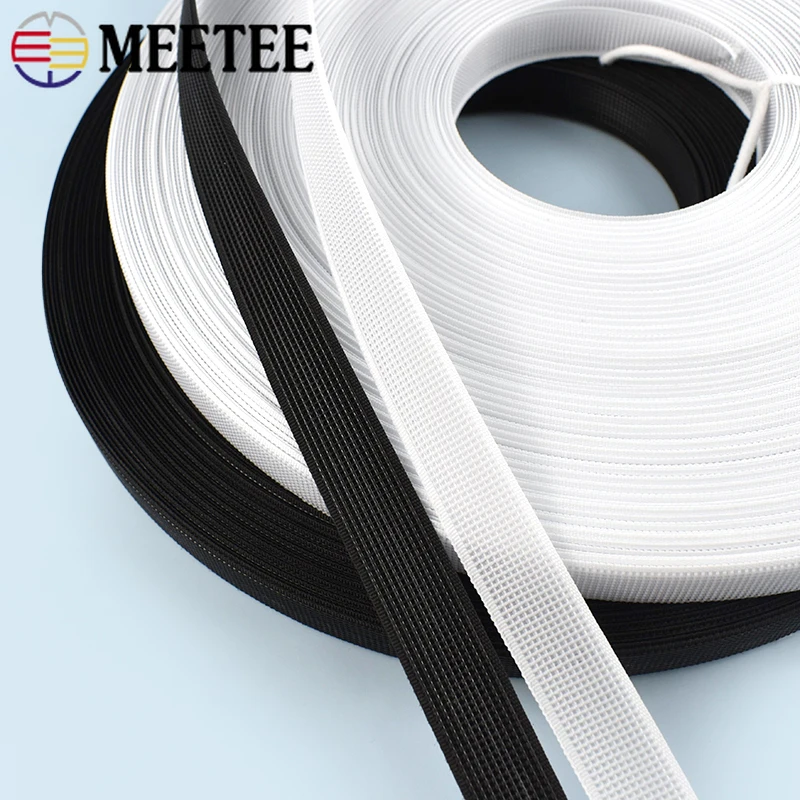 45Yards Meetee 6-15mm Plastic Boning Black White for Bras DIY Corset Wedding Dress Making Sewing Accessories Bone Support Tape
