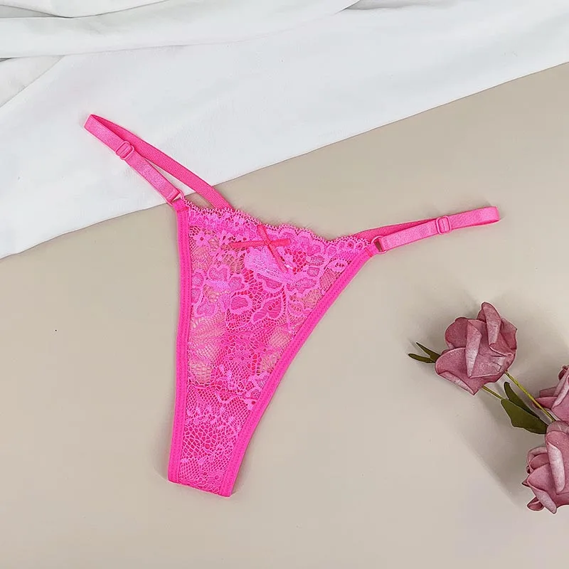 3pcs/set Adjustable Strap Mesh Thong and G String Women's Sexy Low Waist Underwear See Through Female Underpants image 5