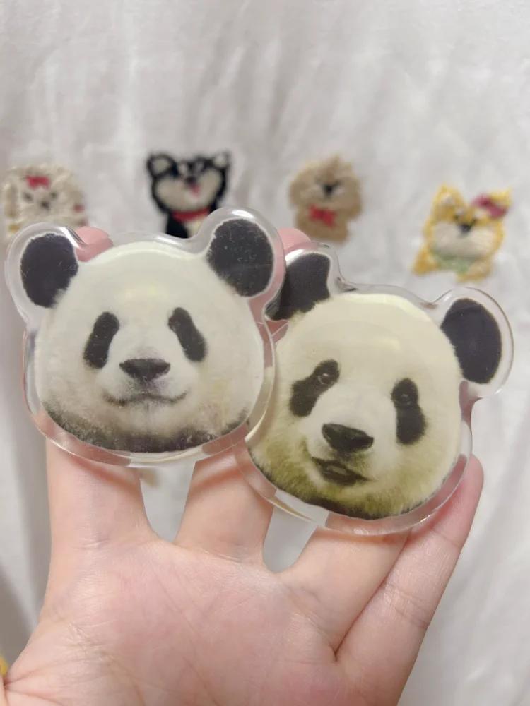 2PCS Cute Panda Phone Grip Cell Phone Bracket 360° Rotating Panda Phone Holder Menglan Feiyuan Phone Grip