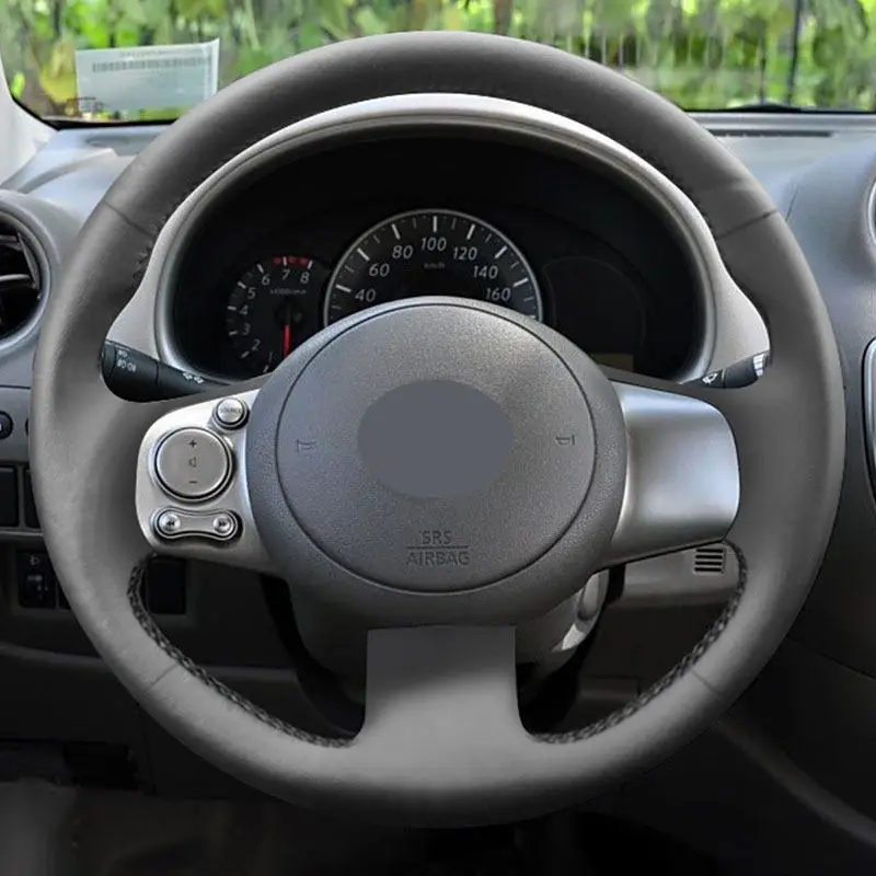 Soft Perforated Leather Cover For Nissan Versa 2011-2013 Sunny 2012-2014 March 2010-2015 Car Interior Steering Wheel Cover Trim