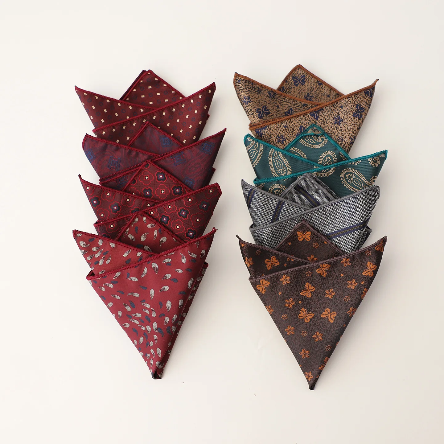 فاخر 22 سنتيمتر النقاط البنية جيب مربع رجال الأعمال الرسمي منديل شهم أنيقة البوليستر المنديل بدلة الزفاف المضيف الصدر