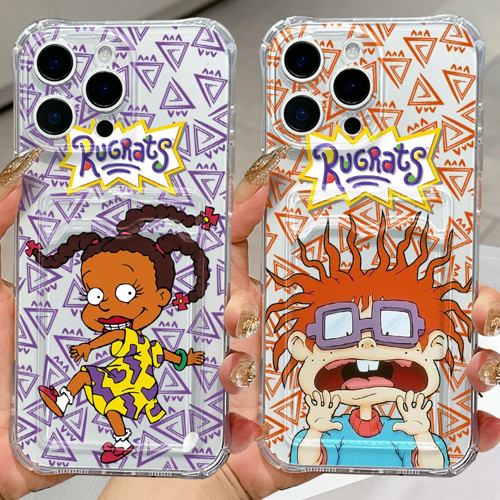 NEW Funny Cute R-Rugrats Card Hold Phone Case For Samsung Galaxy S26 S25 S24 S23 S22 S21 S20 FE Edge Plus Ultra M33 M53 M54 5G