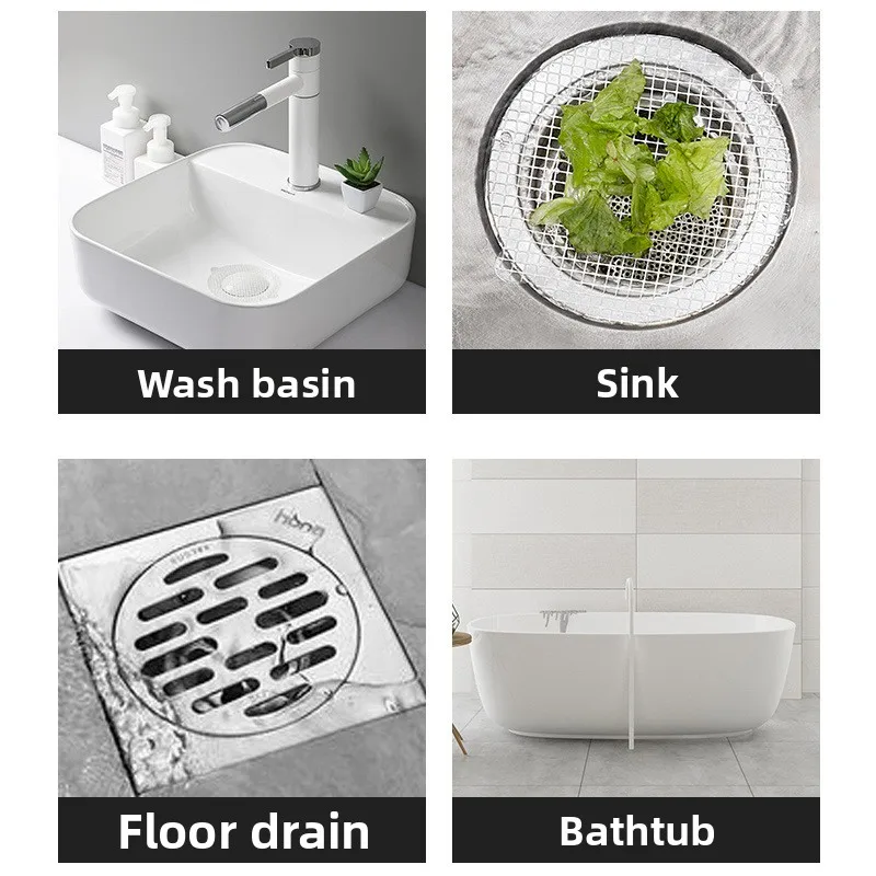 Disposable Self-Adhesive Drain Hair Catcher Mesh Filter Sticker for Shower Sink Kitchen Floor Drain Anti-Clogging & Insect Proof - view 2