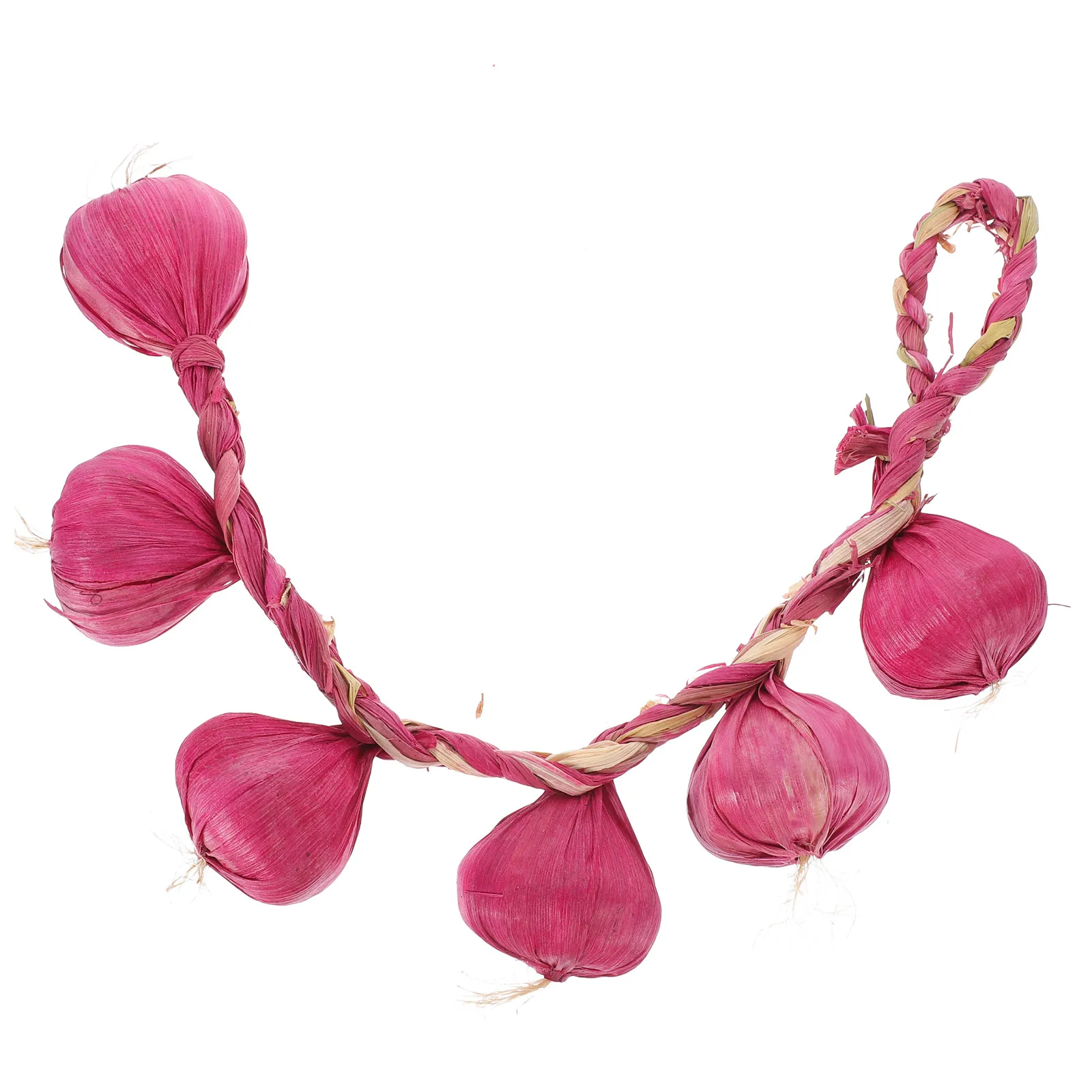 

6 Heads White Skin Artificial Garlic Strings Decorative Hanging Garland Vegetable Props Home Supermarket Farm Hotel Photography