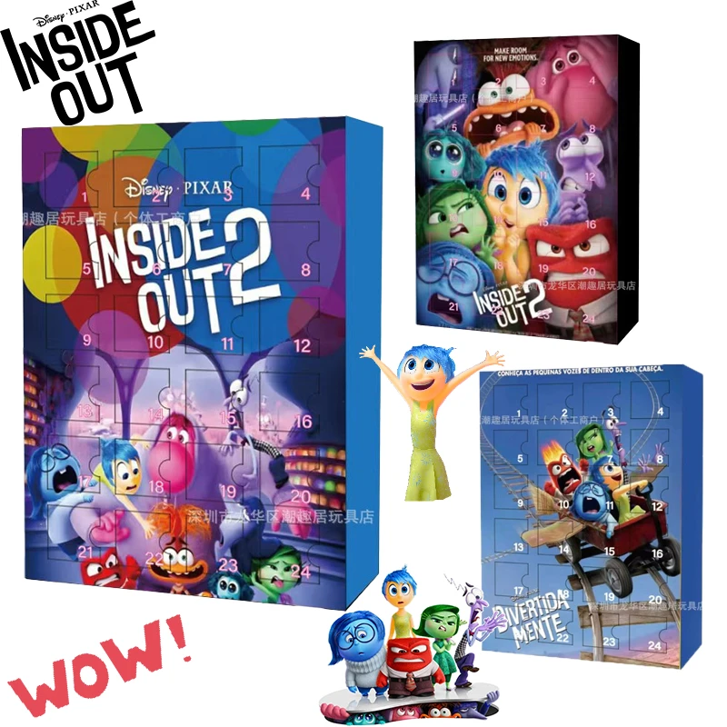 

24Days Christmas Advent Calendar Inside Out 2 Disney Anime Figures Toys Model Surprise Box Children Family Accessories Warm Gift