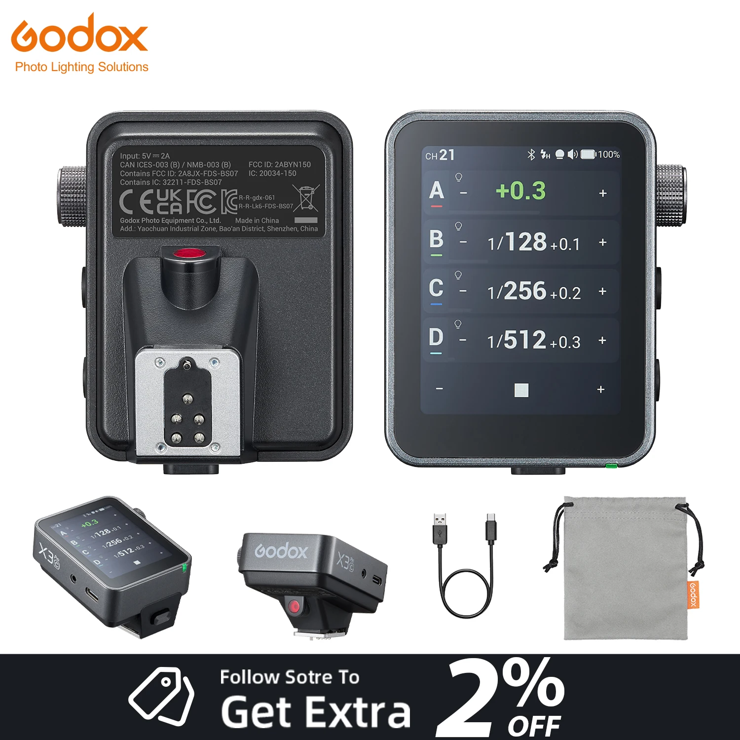 Godox X3 PRO X3PRO 2.4GHz TTL HSS Trigger For Canon Nikon Sony Fuji OLYMPUS OLED Touch Screen System Bluetooth APP Control