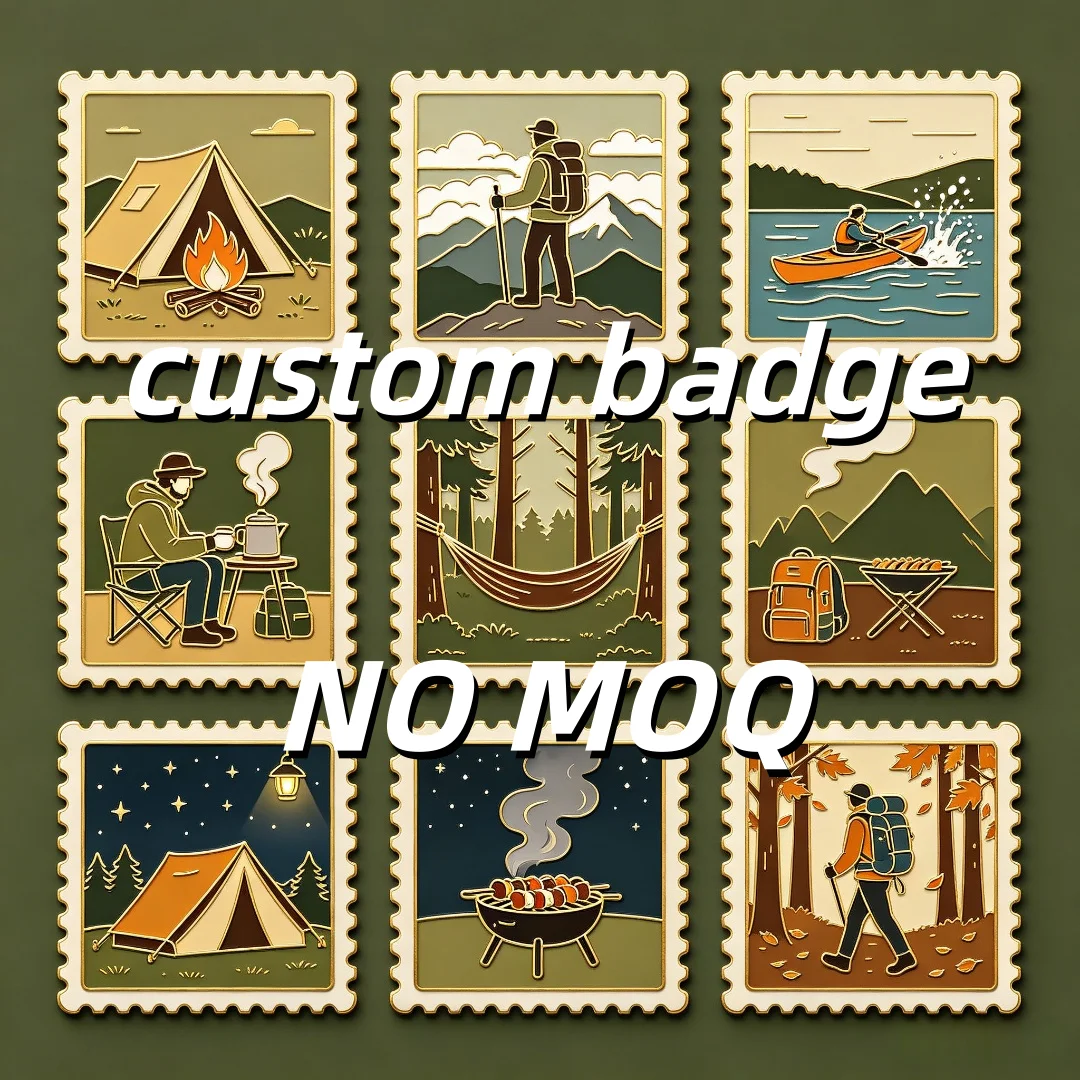 OEM Custom Badge Metal Brass Zinc Alloy Combined Lapel Pin Stamped UV Printed Logo Metal Badge
