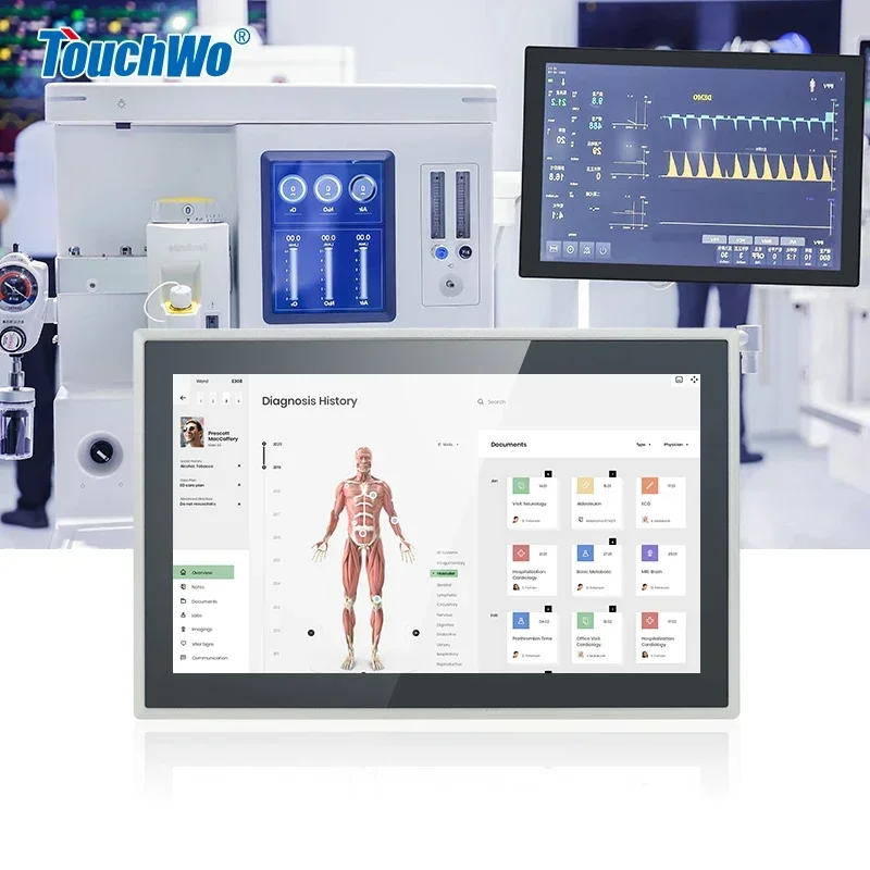 Controle durável 8 10 12 15 17 19 21 Polegada versátil painel de automação de quadro aberto industrial incorporado tudo-em-um pc para cnc