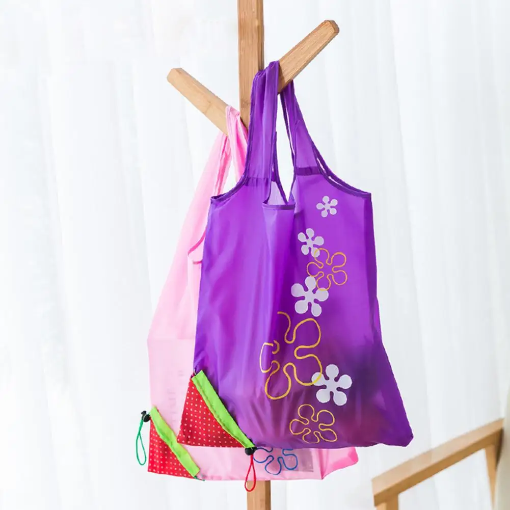 New Eco Storage Bag Handbag Eco-friendly Reusable Folding Polyester Reusable Foldable Shopping Bag Nylon Large Bag for Shopping