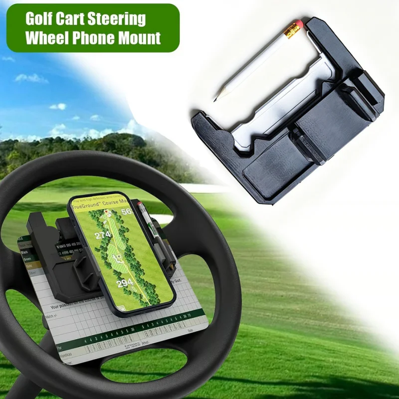 Universal 360° Rotatable Phone Mount for Golf & Push Carts, with Secure Non-Slip Grip