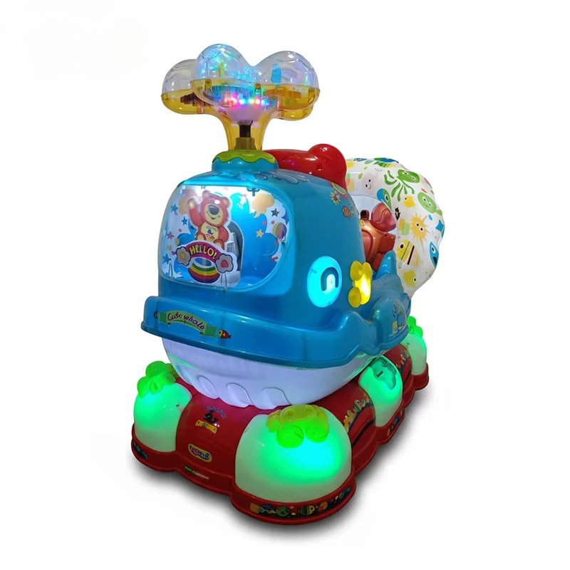 Coin Operated Children's Game Machine QQ Whale Exciting Rocking Car Cartoon Character Children's OEM Available