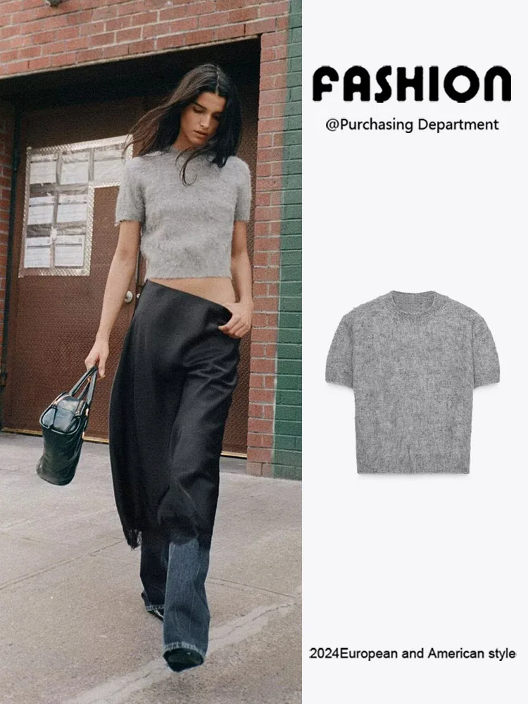 

Ele Simple New Autumn Женский трикотаж круглый Ne ort Sve Comfortable Versatile Sle European Faion ort Length