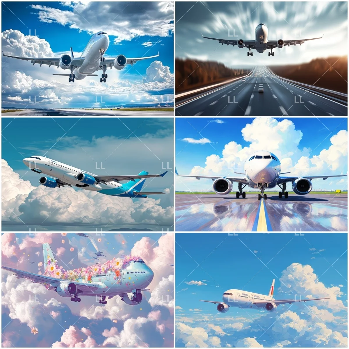 Airport Airplane Travel Background Birthday Party Decoration Aviation Blue Sky Clouds Sunset The Sky Backdrop Kids Photo Prop