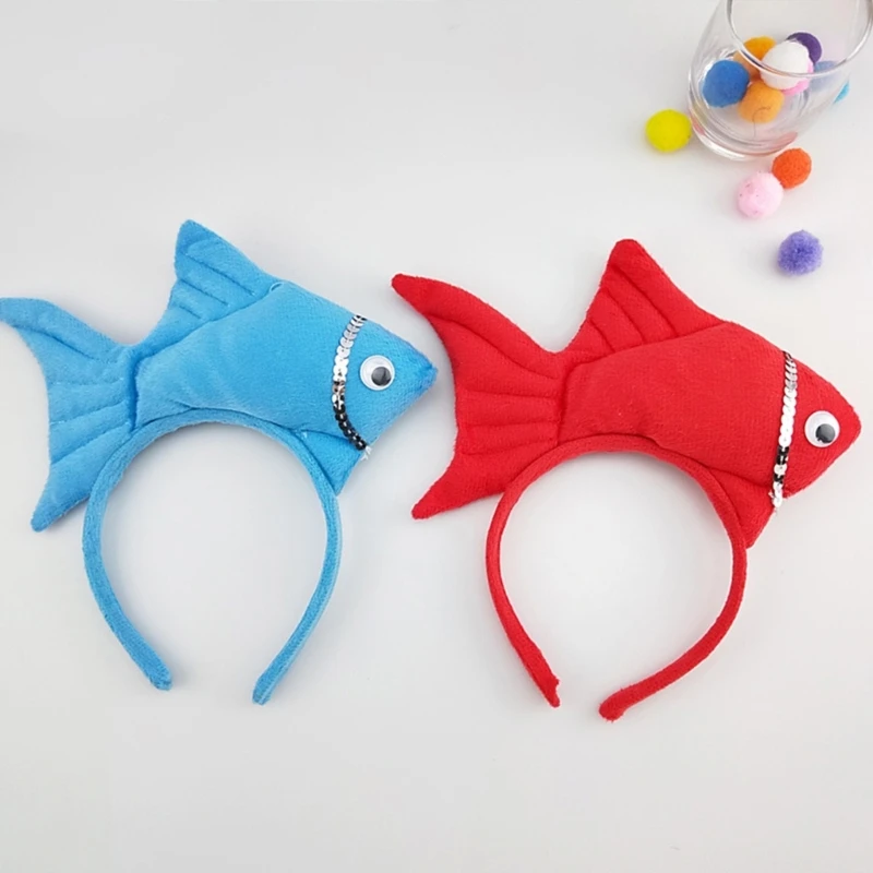 Sweet Halloween Live Broadcast Hairband Women Students Photoshoot Hairband Stuffed Fish Headbands Multiple Color