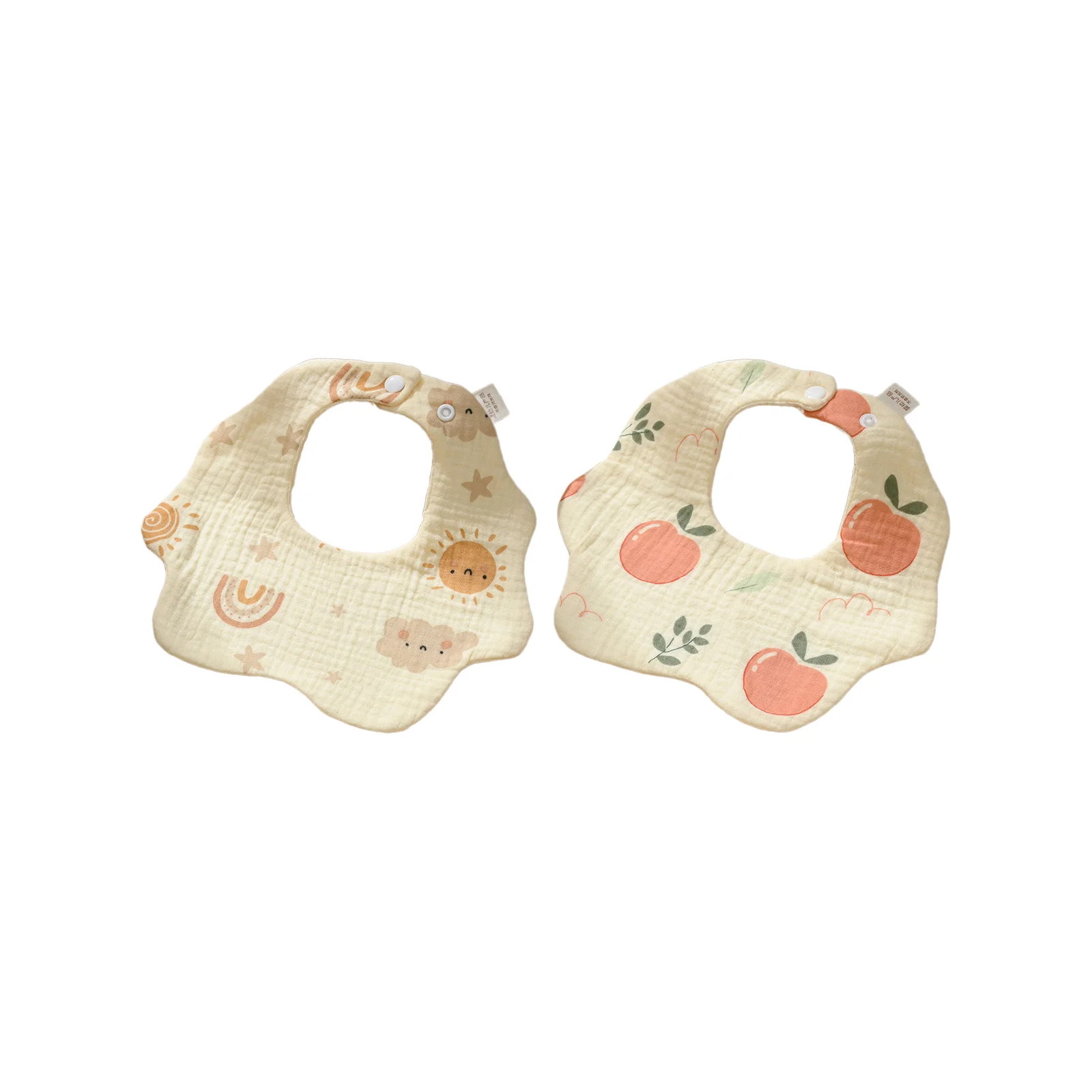 

Baby gauze bib combination: sun shine + peach