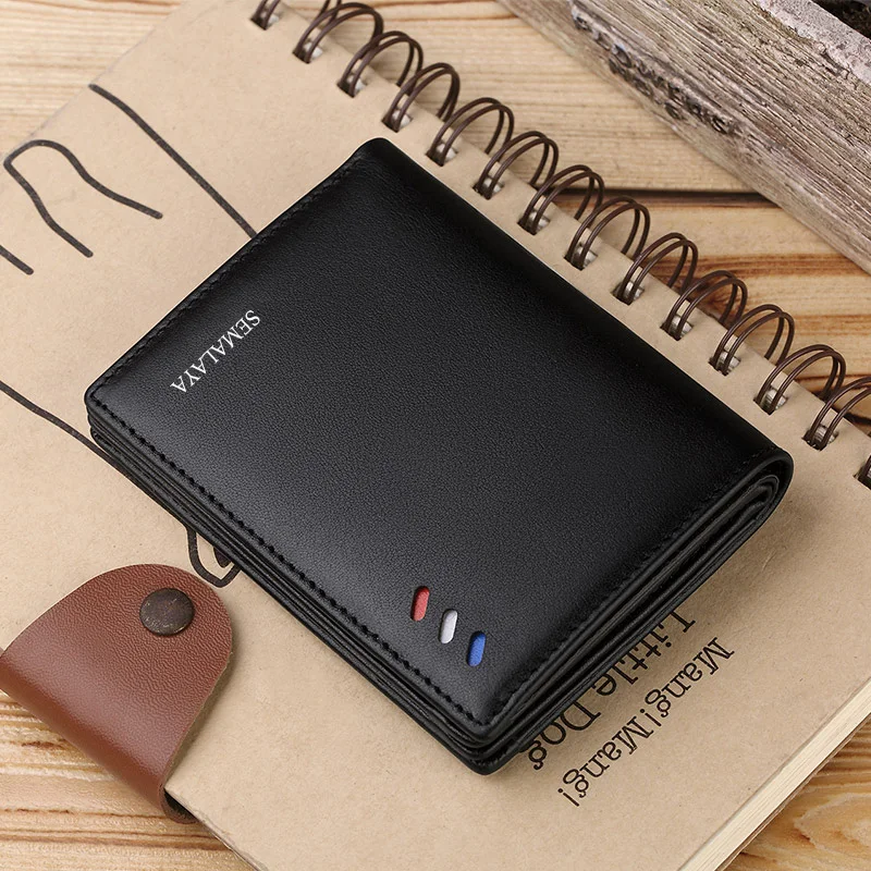 Men Wallets Leather Purse credit card Luxury Card package 2024 SEMALAYA Genuine Leather Men's Wallet New Design Men Short