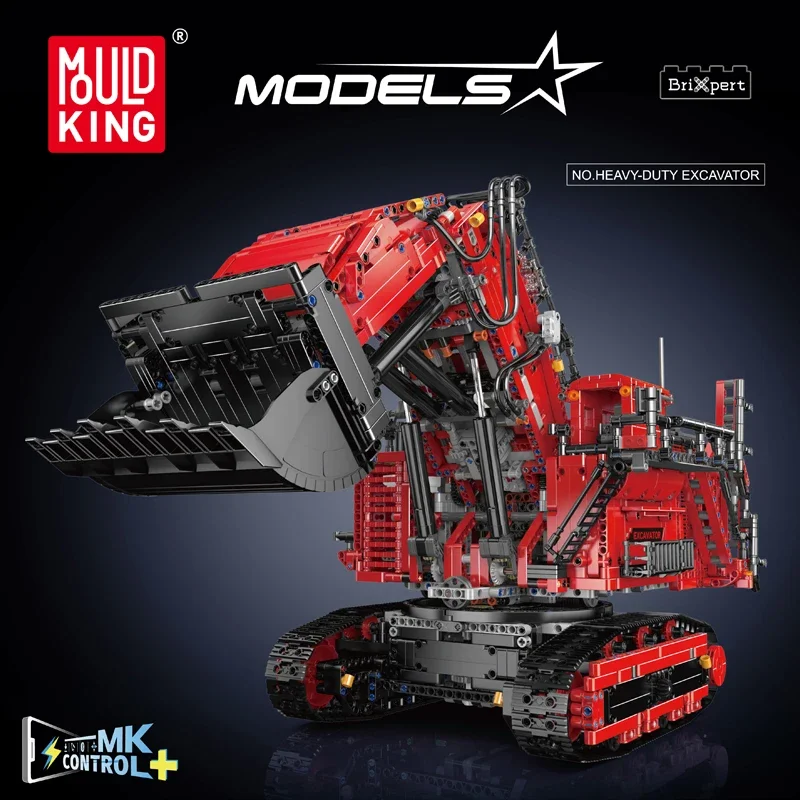 Heavy Excavator Small Particle Assembly Model Kit Building Block set APP Version Red Version DIY Toys for Christmas Gifts