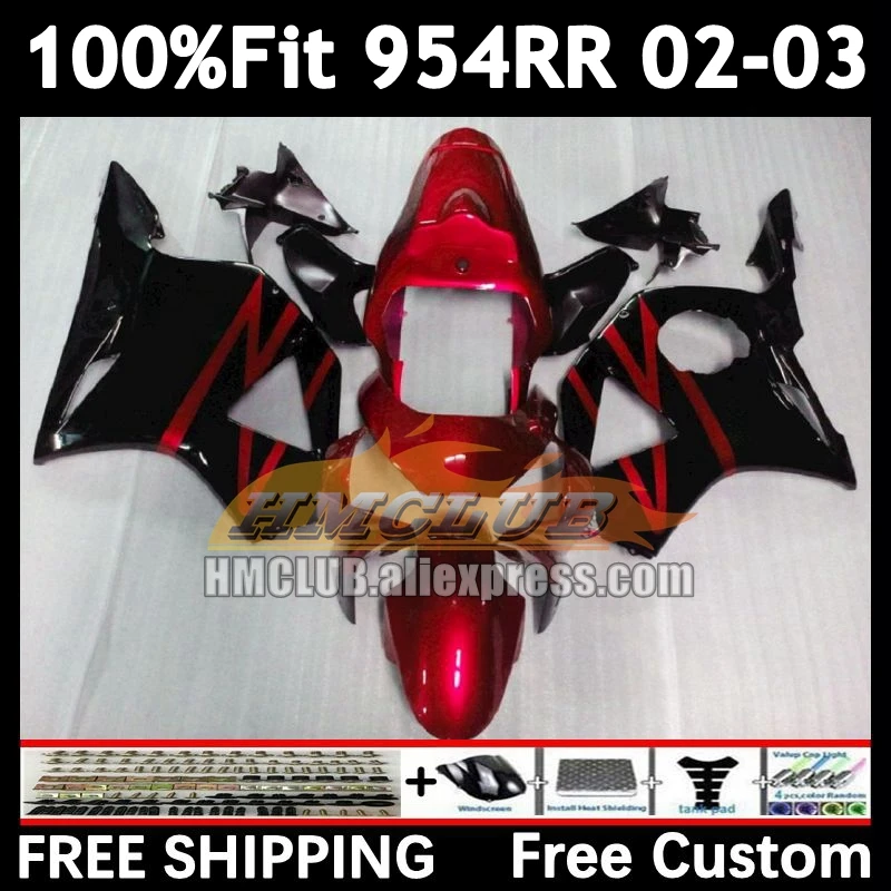 Injection Fairing For HONDA CBR900RR CBR 900 954 CBR900 CBR954 RR metal red 92No.101 CBR 954RR 02 03 CBR954RR 2002 2003 Bodys