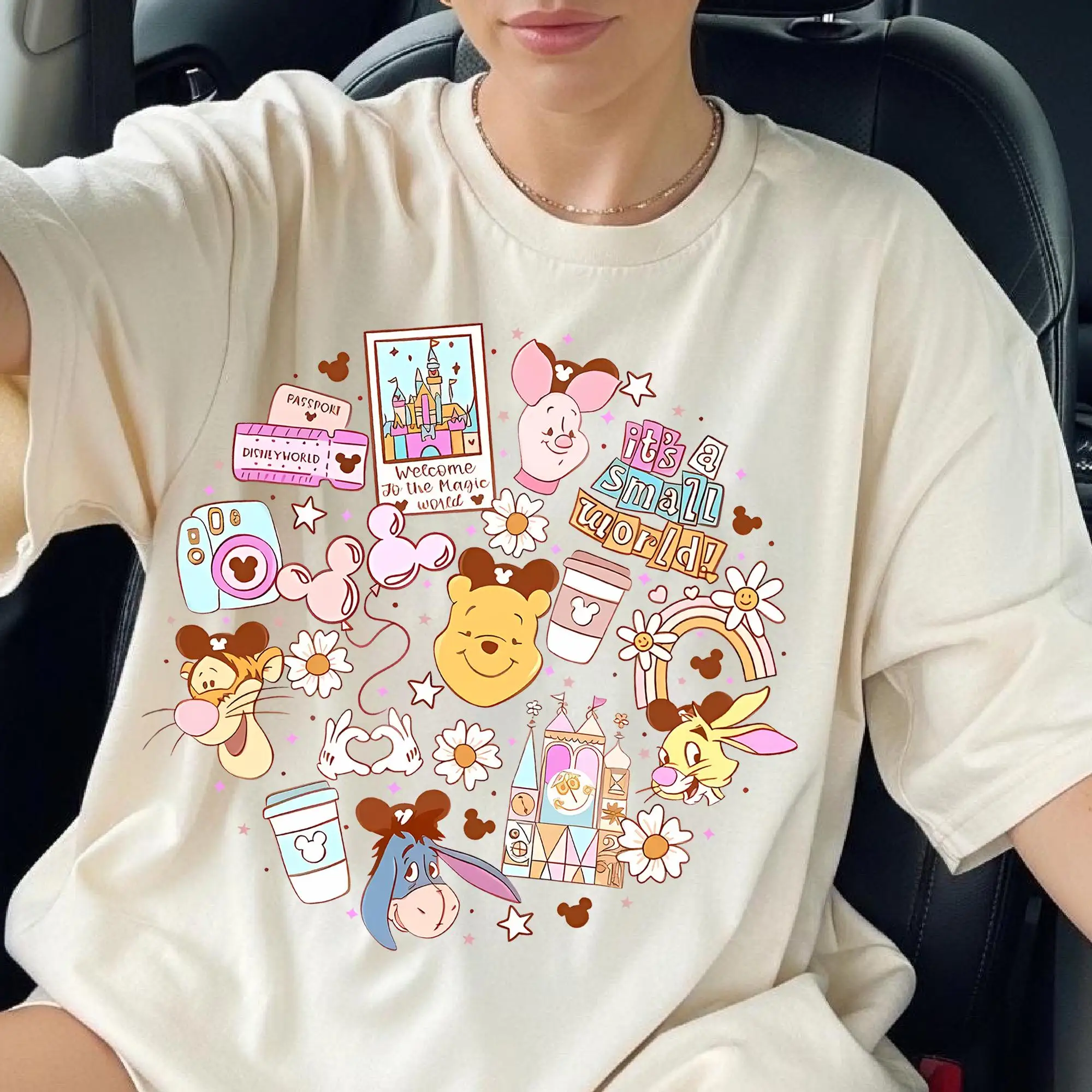 Camiseta gráfica de Disney Winnie His Friends para hombre y mujer, camiseta informal holgada de algodón de calidad, clásica, Unisex, verano 2026