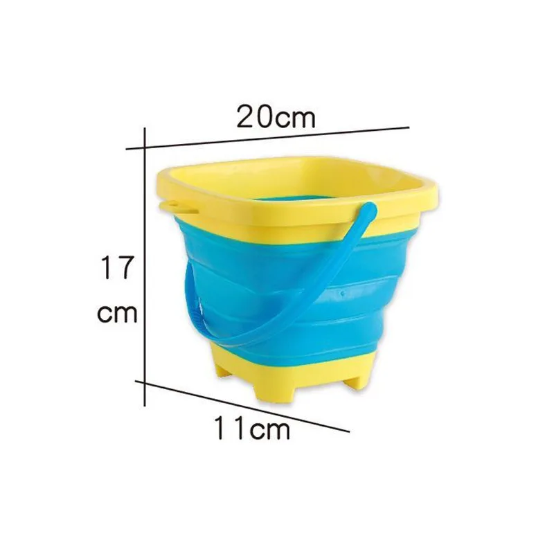 Ensemble de jouets de plage en silicone pour enfants, carré portable avec pelle, jeu de voyage en plein air, vecdu sable, été, E27