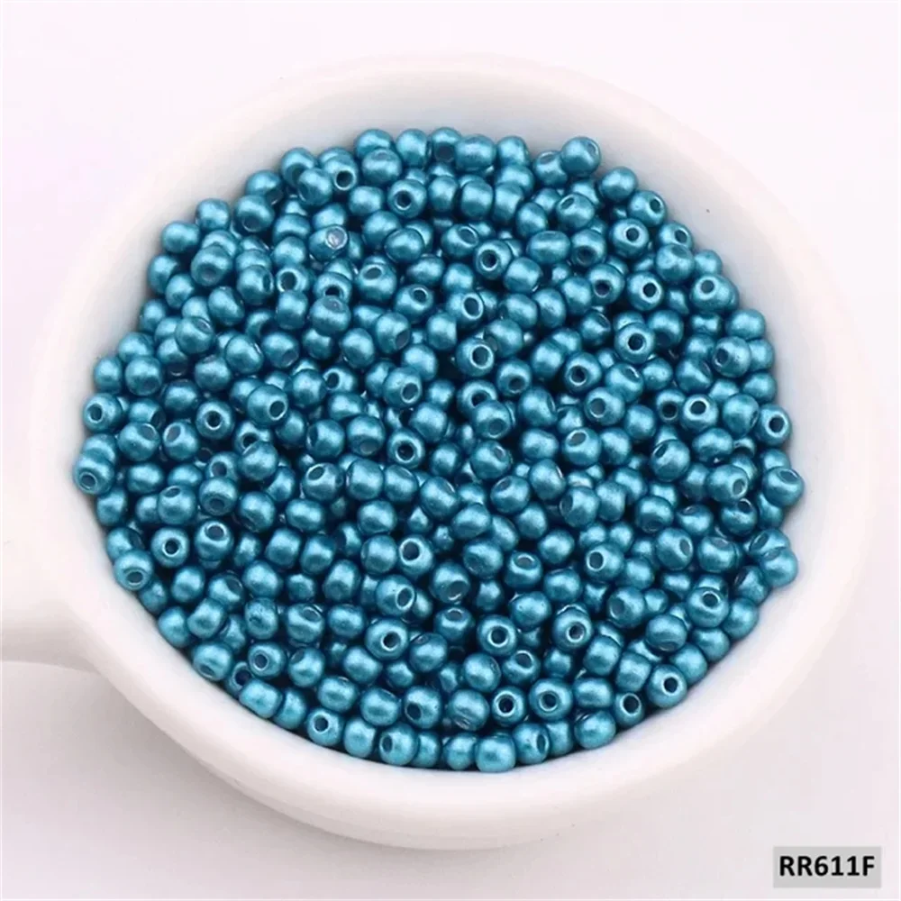 Cuentas de colores metálicos opacos esmerilados, espaciador redondo mate, cuentas de arroz para fabricación de joyas Diy, costura de prendas de vestir, 2mm, 3mm, 4mm