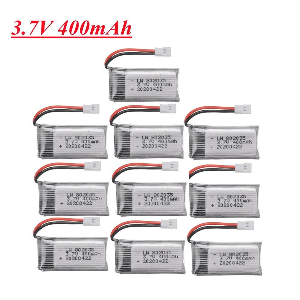 Batteria Lipo 3.7V 400mAh 802035 per X4 H107 H31 KY101 E33C E33 U816A V252 H6C RC Drone pezzo di ricambio 3.7v Bateria ricaricabile