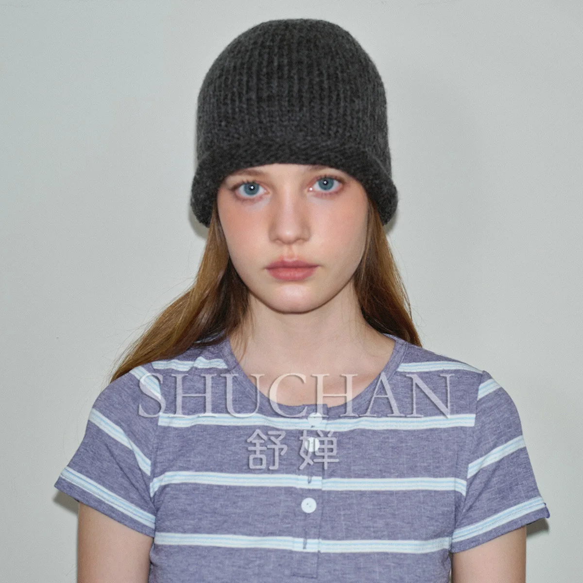 

Homemade Japanese crimped solid with 20 wool wool caps, men's and women's autumn and winter basic atmosphere knitted cold